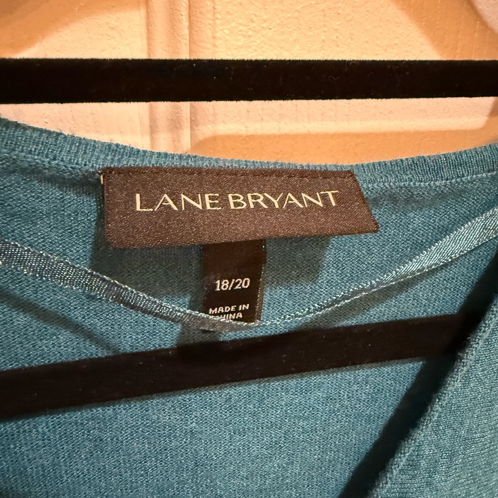 Lane Bryant Blue Asymmetrical Long Sleeve Tunic - Picture 2 of 6